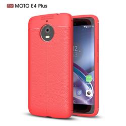 Luxury Auto Focus Litchi Texture Silicone TPU Back Cover for Motorola Moto E4 Plus(Europe) - Red