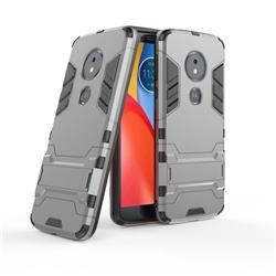 Armor Premium Tactical Grip Kickstand Shockproof Dual Layer Rugged Hard Cover for Motorola Moto E5 - Gray