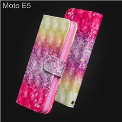 Gradient Rainbow 3D Painted Leather Wallet Case for Motorola Moto E5