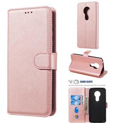 Retro Calf Matte Leather Wallet Phone Case for Motorola Moto E5 - Pink