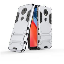 Armor Premium Tactical Grip Kickstand Shockproof Dual Layer Rugged Hard Cover for Motorola Moto E5 Plus - Silver