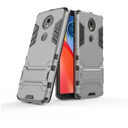 Armor Premium Tactical Grip Kickstand Shockproof Dual Layer Rugged Hard Cover for Motorola Moto E5 Plus - Gray