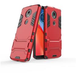 Armor Premium Tactical Grip Kickstand Shockproof Dual Layer Rugged Hard Cover for Motorola Moto E5 Plus - Wine Red