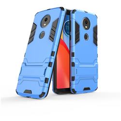 Armor Premium Tactical Grip Kickstand Shockproof Dual Layer Rugged Hard Cover for Motorola Moto E5 Plus - Light Blue