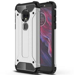 King Kong Armor Premium Shockproof Dual Layer Rugged Hard Cover for Motorola Moto E5 Plus - Technology Silver