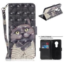 Cat Embrace 3D Painted Leather Wallet Phone Case for Motorola Moto E5 Plus