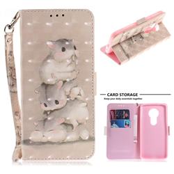 Three Squirrels 3D Painted Leather Wallet Phone Case for Motorola Moto E5 Plus