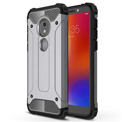 King Kong Armor Premium Shockproof Dual Layer Rugged Hard Cover for Motorola Moto E5 Play Go - Silver Grey