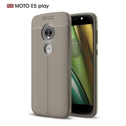 Luxury Auto Focus Litchi Texture Silicone TPU Back Cover for Motorola Moto E5 Play - Gray