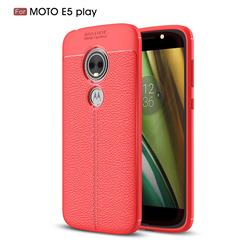 Luxury Auto Focus Litchi Texture Silicone TPU Back Cover for Motorola Moto E5 Play - Red