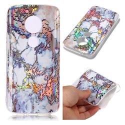 Gold Plating Marble Pattern Bright Color Laser Soft TPU Case for Motorola Moto E5 Play