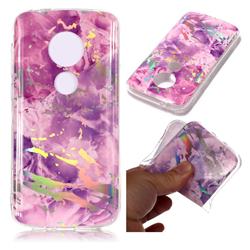 Purple Marble Pattern Bright Color Laser Soft TPU Case for Motorola Moto E5 Play