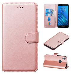 Retro Calf Matte Leather Wallet Phone Case for Motorola Moto E6 - Pink