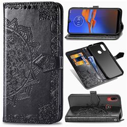 Embossing Imprint Mandala Flower Leather Wallet Case for Motorola Moto E6 Plus - Black