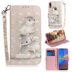 Three Squirrels 3D Painted Leather Wallet Phone Case for Motorola Moto E6 Plus