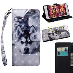 Husky Dog 3D Painted Leather Wallet Case for Motorola Moto E6 Play