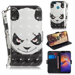Angry Bear 3D Painted Leather Wallet Phone Case for Motorola Moto E6 Play