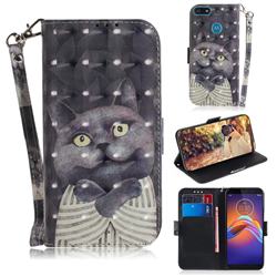 Cat Embrace 3D Painted Leather Wallet Phone Case for Motorola Moto E6 Play