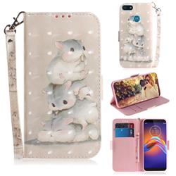 Three Squirrels 3D Painted Leather Wallet Phone Case for Motorola Moto E6 Play