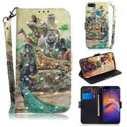Beast Zoo 3D Painted Leather Wallet Phone Case for Motorola Moto E6 Play