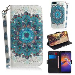 Peacock Mandala 3D Painted Leather Wallet Phone Case for Motorola Moto E6 Play