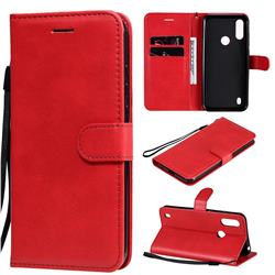 Retro Greek Classic Smooth PU Leather Wallet Phone Case for Motorola Moto E6s (2020) - Red
