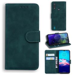 Retro Classic Skin Feel Leather Wallet Phone Case for Motorola Moto E6s (2020) - Green
