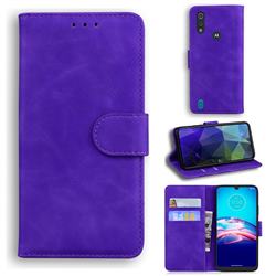 Retro Classic Skin Feel Leather Wallet Phone Case for Motorola Moto E6s (2020) - Purple