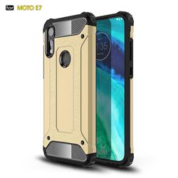 King Kong Armor Premium Shockproof Dual Layer Rugged Hard Cover for Motorola Moto E7 - Champagne Gold