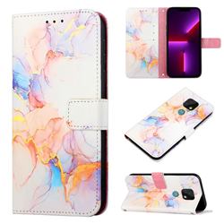 Galaxy Dream Marble Leather Wallet Protective Case for Motorola Moto E7