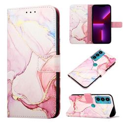 Rose Gold Marble Leather Wallet Protective Case for Motorola Edge 20