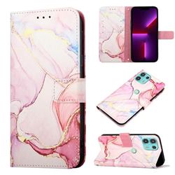Rose Gold Marble Leather Wallet Protective Case for Motorola Edge 20 Lite