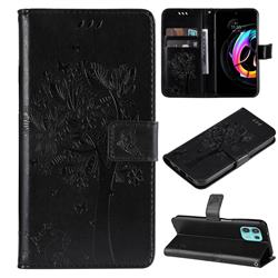 Embossing Butterfly Tree Leather Wallet Case for Motorola Edge 20 Lite - Black