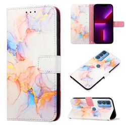 Galaxy Dream Marble Leather Wallet Protective Case for Motorola Edge 20 Pro
