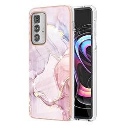 Rose Gold Dancing Electroplated Gold Frame 2.0 Thickness Plating Marble IMD Soft Back Cover for Motorola Edge 20 Pro