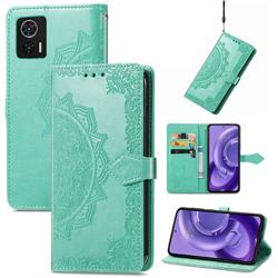 Embossing Imprint Mandala Flower Leather Wallet Case for Motorola Edge 30 Neo - Green