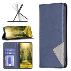 Prismatic Slim Magnetic Sucking Stitching Wallet Flip Cover for Motorola Edge 40 Pro - Blue