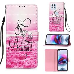 Beautiful 3D Painted Leather Wallet Case for Motorola Edge S