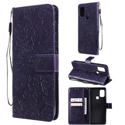 Embossing Sunflower Leather Wallet Case for Motorola Moto G10 - Purple