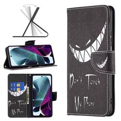 Crooked Grin Leather Wallet Case for Motorola Moto G200 5G