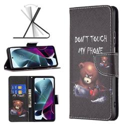 Chainsaw Bear Leather Wallet Case for Motorola Moto G200 5G