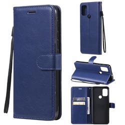 Retro Greek Classic Smooth PU Leather Wallet Phone Case for Motorola Moto G30 - Blue