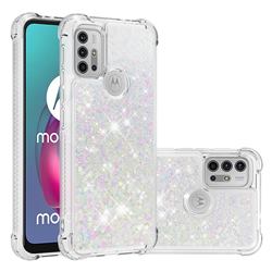 Dynamic Liquid Glitter Sand Quicksand Star TPU Case for Motorola Moto G30 - Pink
