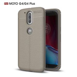 Luxury Auto Focus Litchi Texture Silicone TPU Back Cover for Motorola Moto G4 G4 Plus - Gray