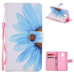 Blue Sunflower PU Leather Wallet Case for Motorola Moto G4 G4 Plus