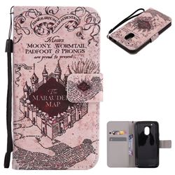 Castle The Marauders Map PU Leather Wallet Case for Motorola Moto G4 Play
