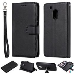 Retro Greek Detachable Magnetic PU Leather Wallet Phone Case for Motorola Moto G4 Play - Black
