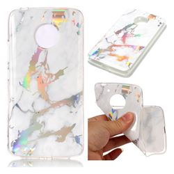 Color Plating Marble Pattern Soft TPU Case for Motorola Moto G5 - White