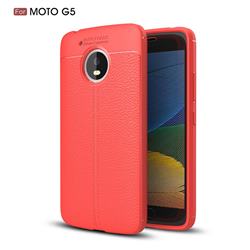 Luxury Auto Focus Litchi Texture Silicone TPU Back Cover for Motorola Moto G5 - Red