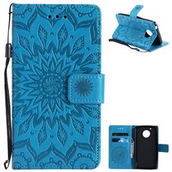Embossing Sunflower Leather Wallet Case for Motorola Moto G5 - Blue